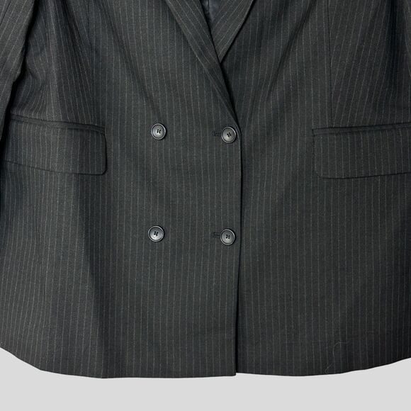 Rails Pinstriped Double Breasted Blazer Charcoal Women's XXL NWT Pockets Classic - Picture 6 of 13